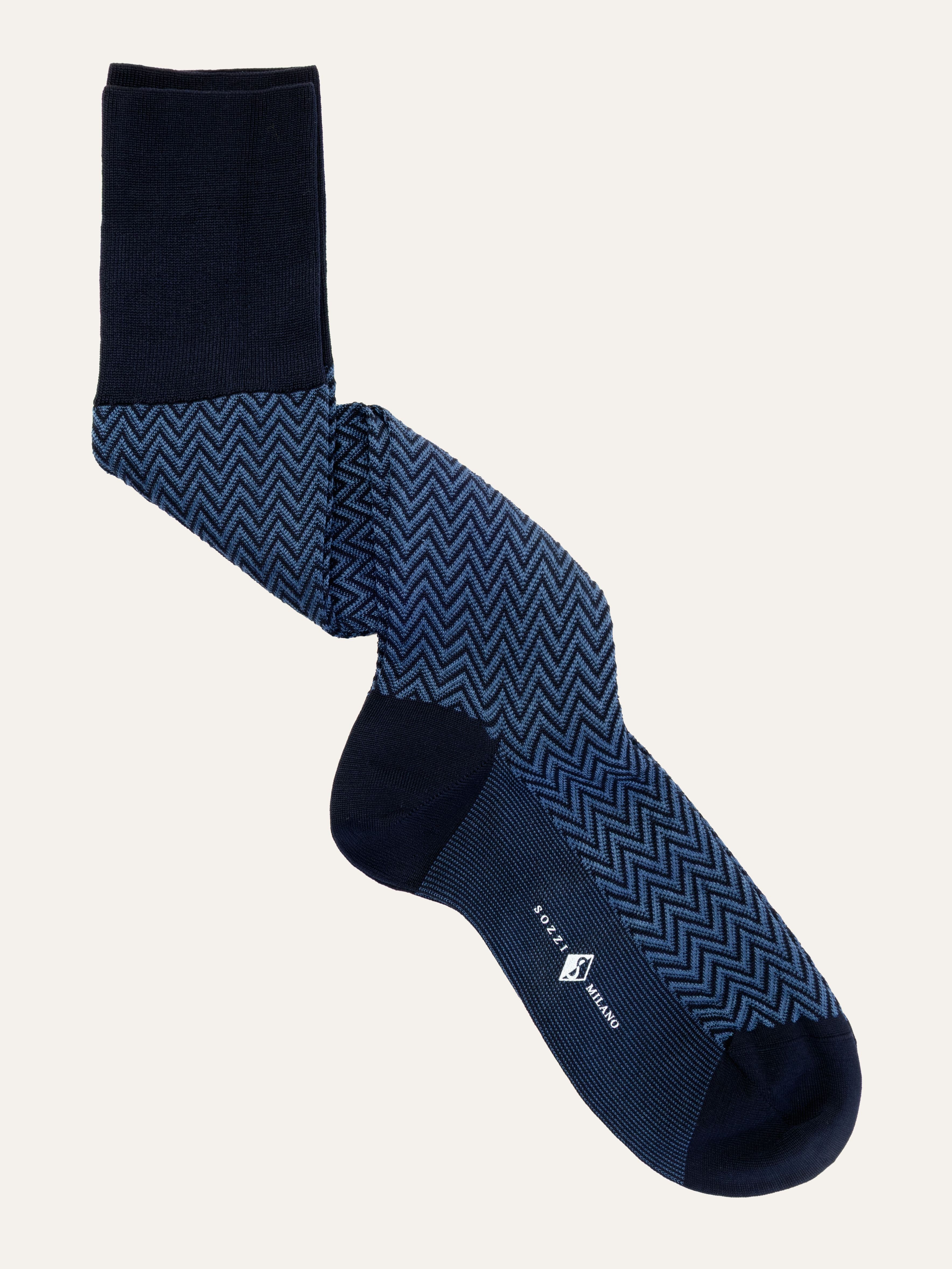 Calze Lunghe in Cotone con Fantasia Chevron