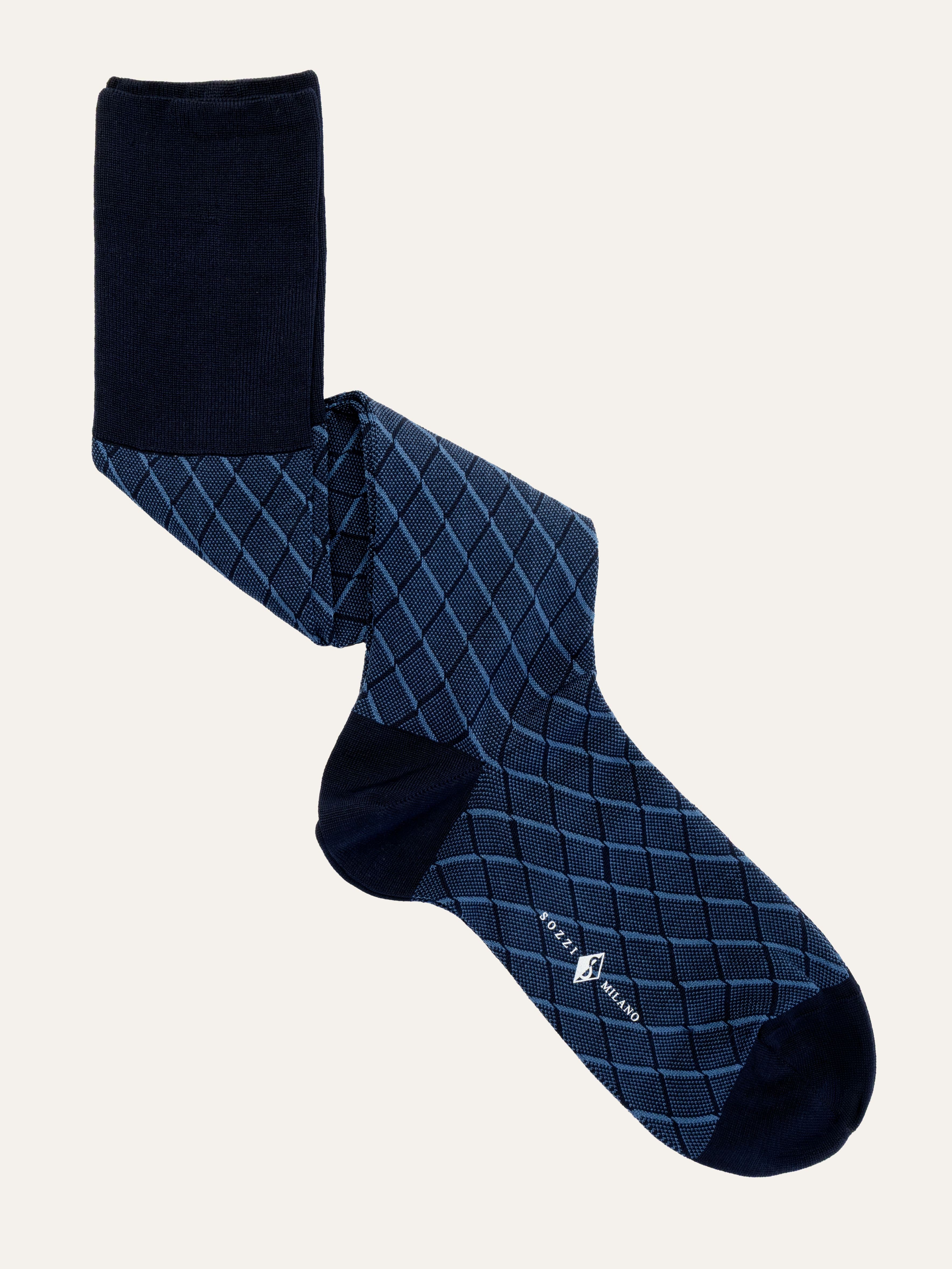 Calze Lunghe in Cotone con Fantasia Geometrica