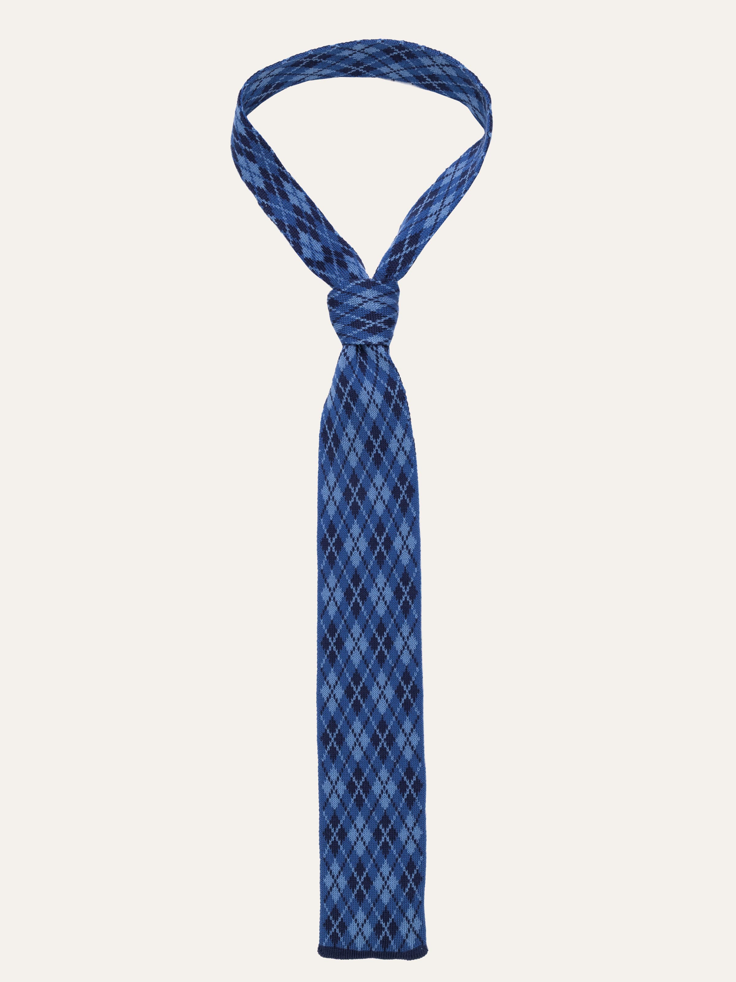 Cravatta in Maglia di Puro Cotone Fantasia Argyle